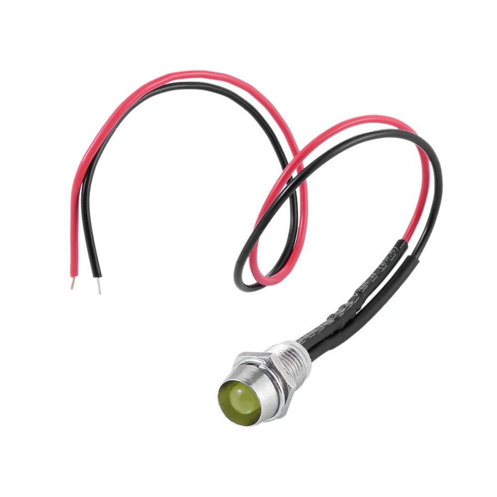 Предупредительная лампа для приборной панели 5 шт. 12 В 8 мм хромированная