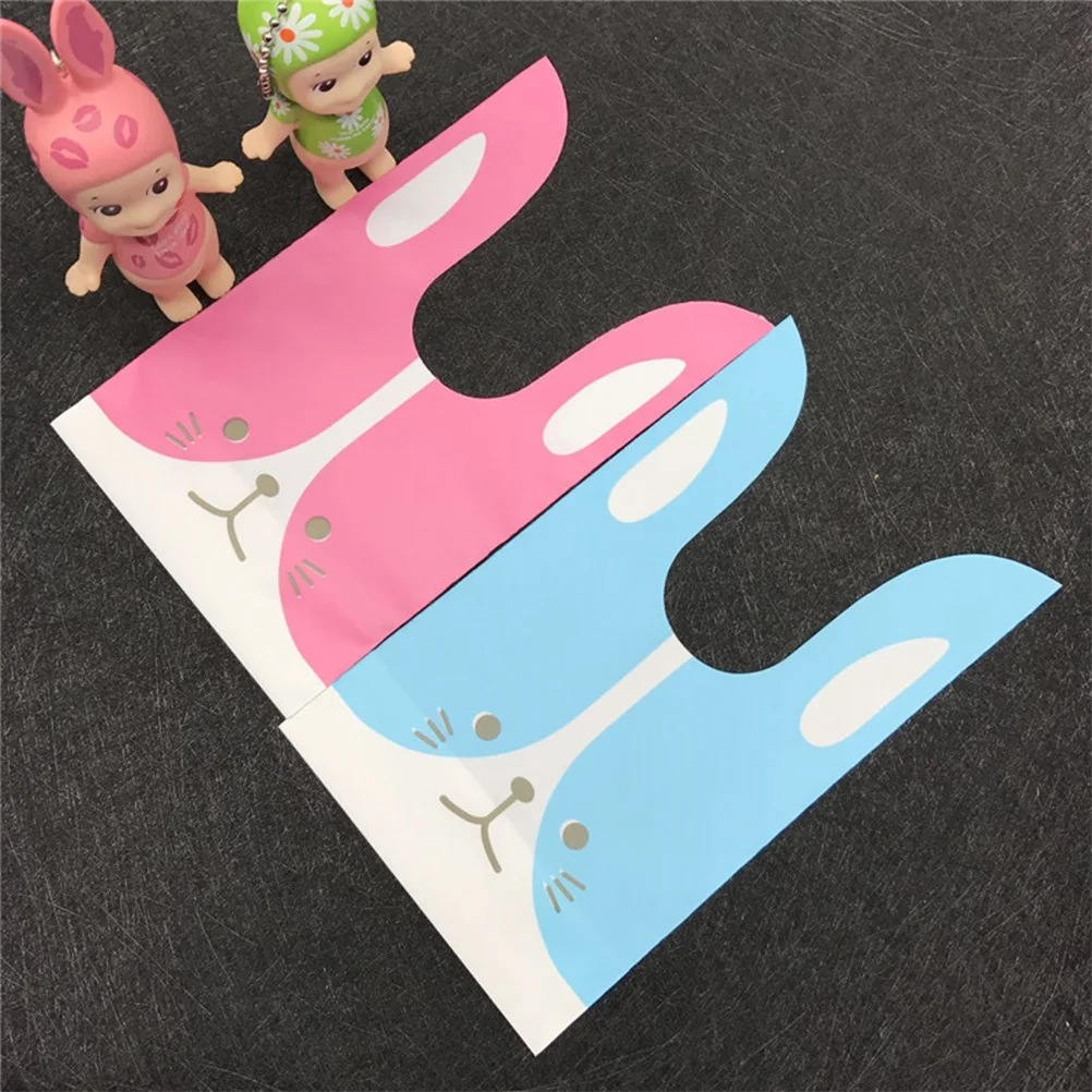 50 шт. милые конфетные мешки с кроликом пластиковые лакомства Хлебобулочные Сумки