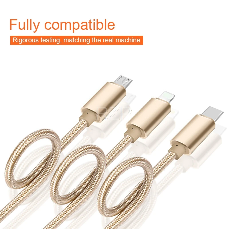 RZP 2A 1,2 m быстрый type-C Micro usb кабель для зарядки для iPhone type-C V8 samsung Android USB кабель для зарядки Micro данных Шнур для зарядного устройства