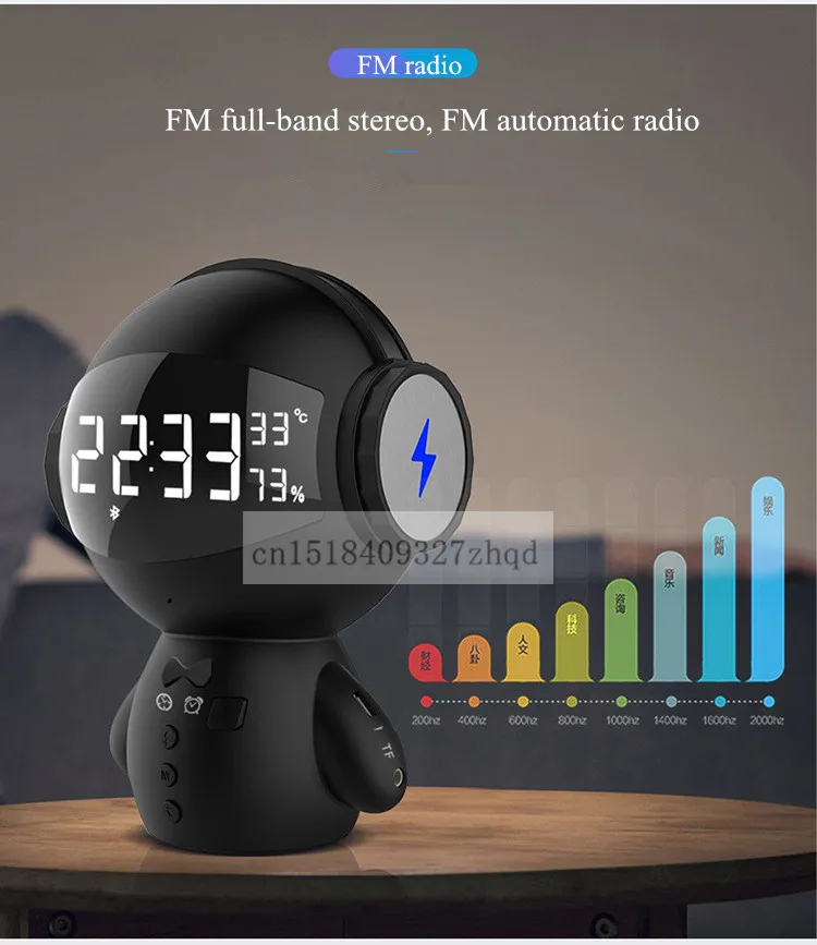 Обновленный 2-й мини робот digitat часы двойной динамик bluetooth часы Портативный внешний аккумулятор Детский подарок игрушки светодиодный Будильник