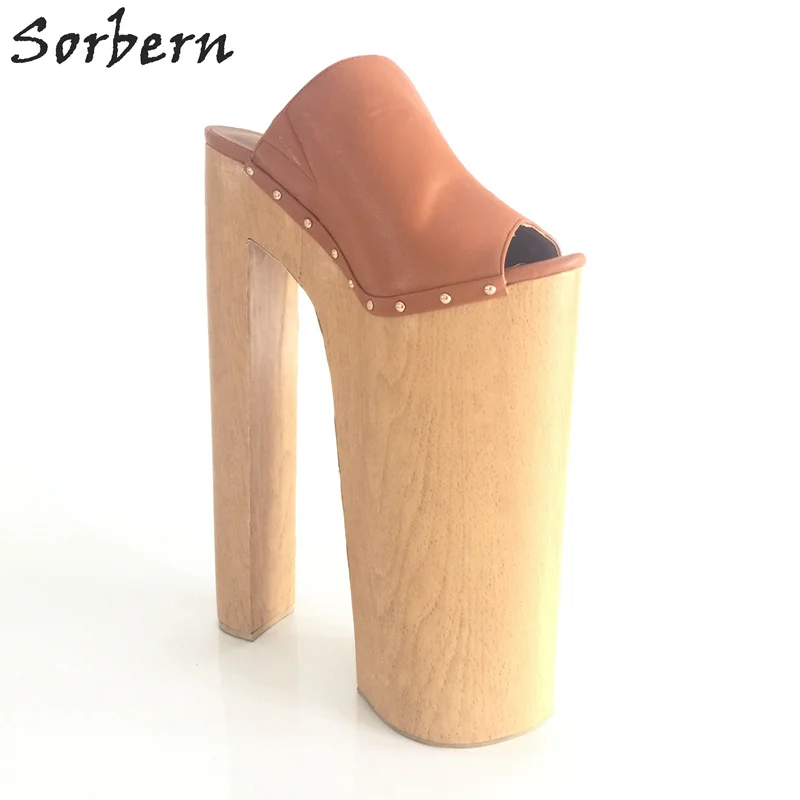 Коричневые женские босоножки на платформе высоком каблуке|custom size|custom heelscustom high