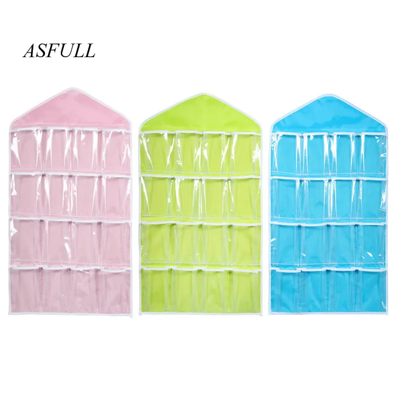 ASFULL прозрачная сумка для хранения с 16 карманами носки обуви нижнее белье