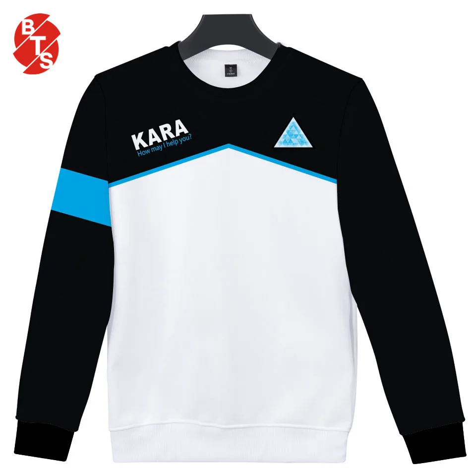 

Свитшот мужской/женский с круглым вырезом и 3D-принтом из Детройта