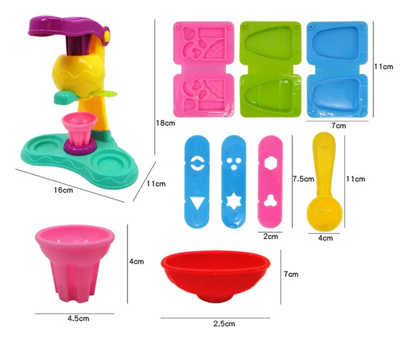 Kids Pretend Play Ice Cream Set with Plasticine Tools Toys for Children Simulation Toy Birthday Gift GW27 | Игрушки и хобби