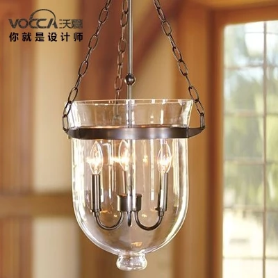 [ Wojia ] vintage glass chandelier loft Scandinavian minimalist modern American restaurant hanging lamp lighting living room bed |