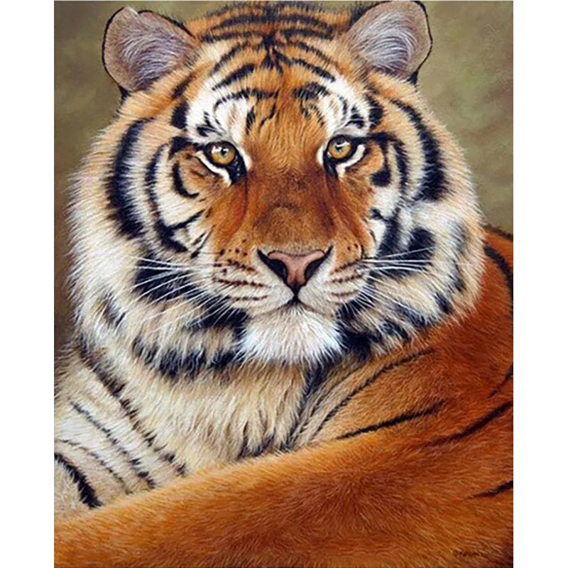 

DIY Diamond Painting Cross Stitch FULL Diamond Embroidery Yellow tiger Pictures Home Decoration Hand Pasted