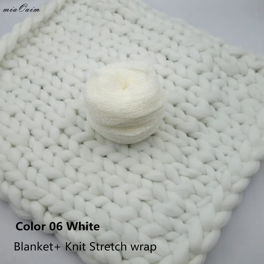 06 Blanket and Wrap Одеяло ручной работы+ кружевная ткань+ трикотажная стрейч-обертка полный комплект для новорожденных реквизит для фотосессии приемная корзина-одеяло наполнение - Цвет: 06 Blanket and Wrap