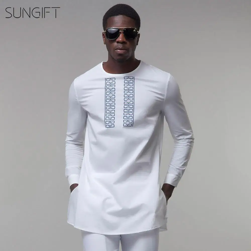 Мужской Топ в стиле Дашики SUNGIFT традиционная одежда африканском с длинными