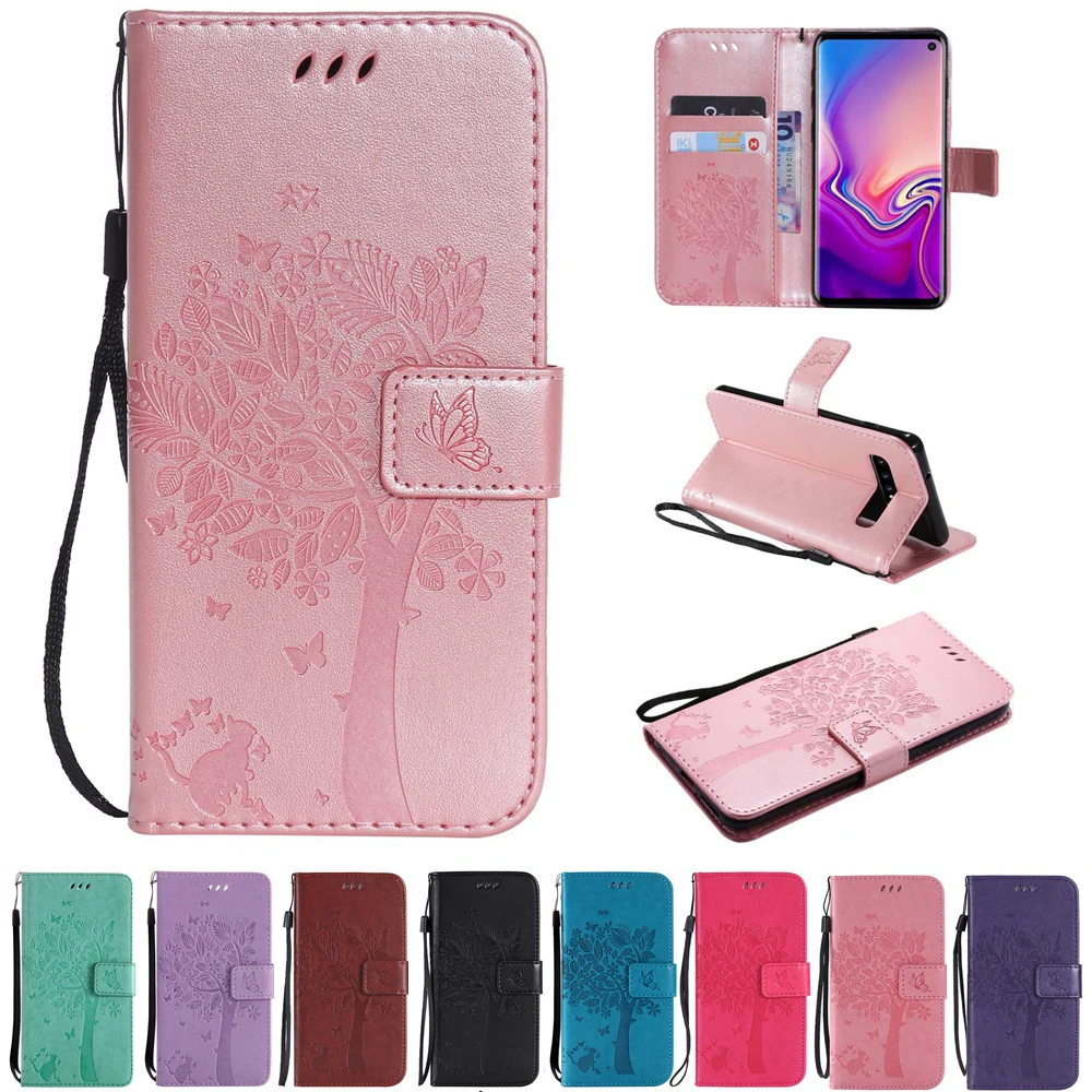 Кожаный чехол с откидной крышкой для Samsung Galaxy S10 S10e S9 S8 Plus S7 S7Edge Note 8 9 рельефный