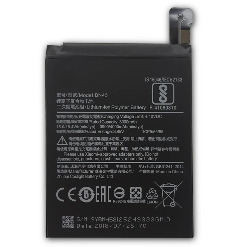 Новый Сменный аккумулятор 3 85 В 4000 мАч Mi BN45 для Xiaomi Redmi Note 5 Note5 Оригинальные