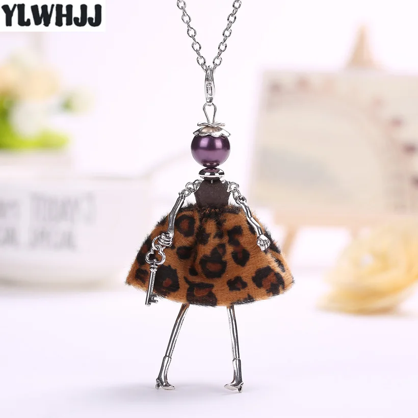 Женское длинное ожерелье с куклой из сплава женское леопардовое платье |