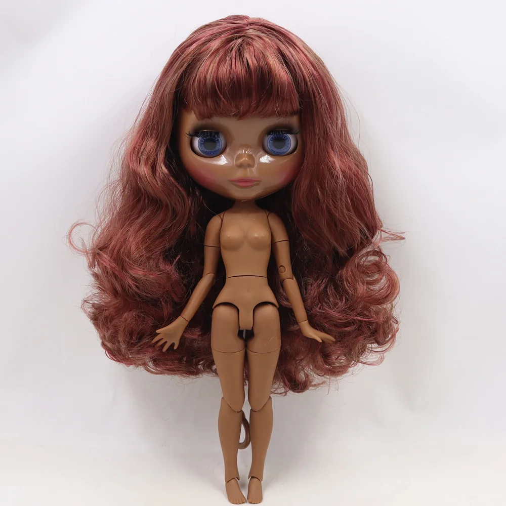 

ICY DBS Blyth doll No.BL9158/12532 Brown mix Burgundy hair JOINT body Super Black skin 1/6 BJD Neo 30cm