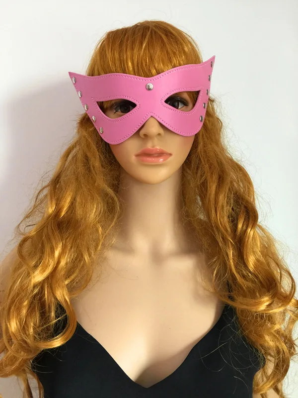 MZ36--pink Эротические костюмы, кожа SM, связывание, секс маска для глаз, повязка на глаза, фетиш, БДСМ, вечерние, для женщин, маскарадные маски для глаз, интимные игрушки для взрослых - Цвет: MZ36--pink