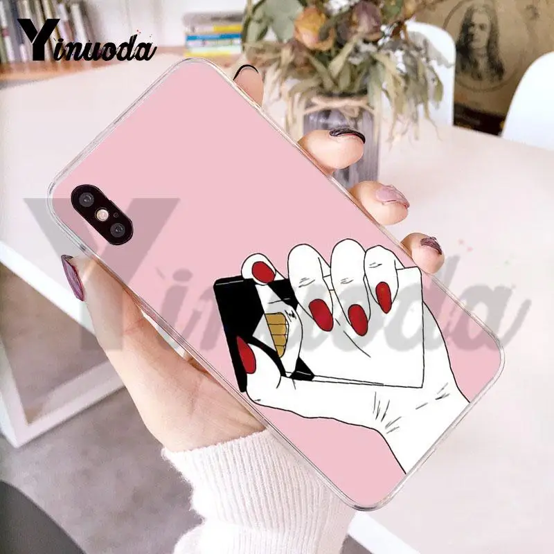 Yinuoda для iphone 7 6 X Чехол лучших друзей макияж розовые ногти Прозрачный чехол