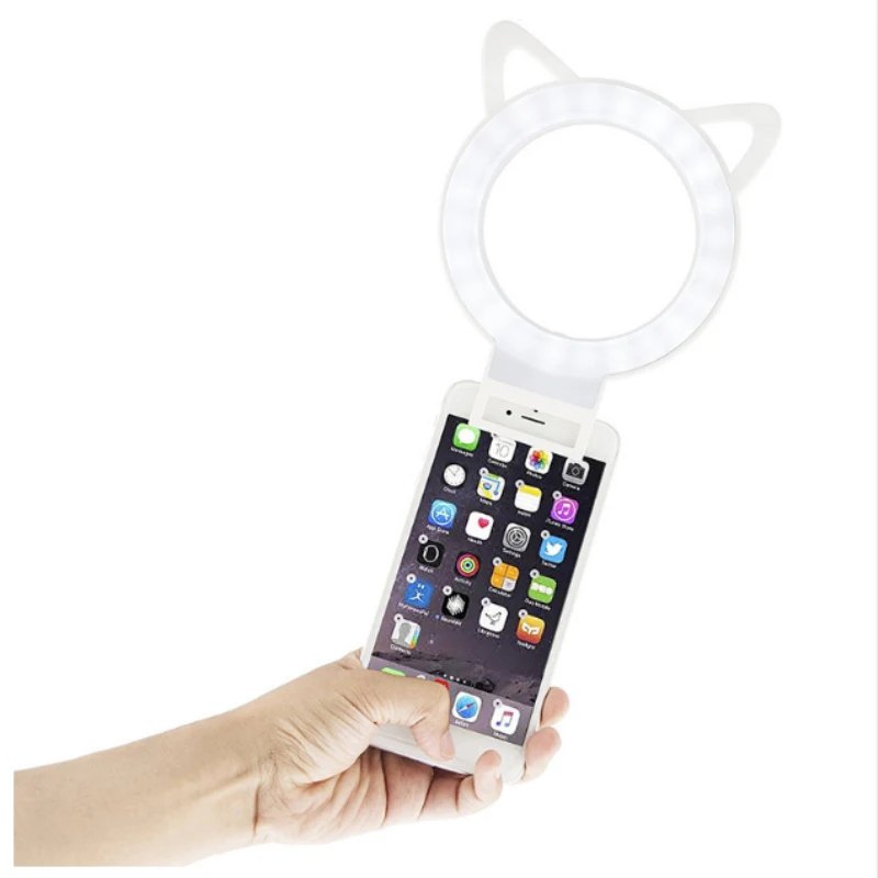 2018 селфи свет USB для IPhone 7X8 plus милый кот Светодиодный камеры кольцо Портативный