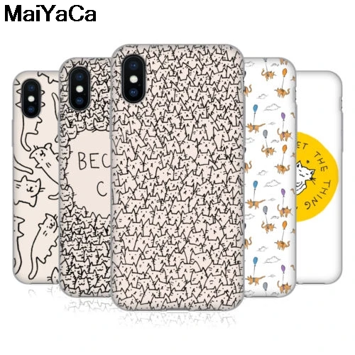 MaiYaCa официальный котенок дождевые кошки для iPhone 4S SE 5C 5S 5 6 6S 7 8 Plus X XR XS MAX черный