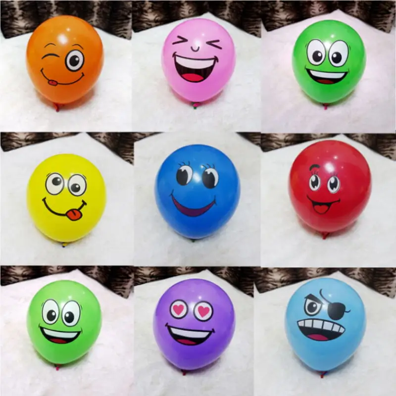 Милые надувные водушные шары CCINEE с принтом Больших Глаз и смайликом латексные