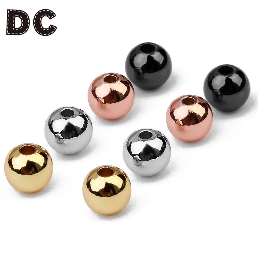 DC 50 шт Розовый Золотой Серебряный цвет черный медный круглый шар Свободные