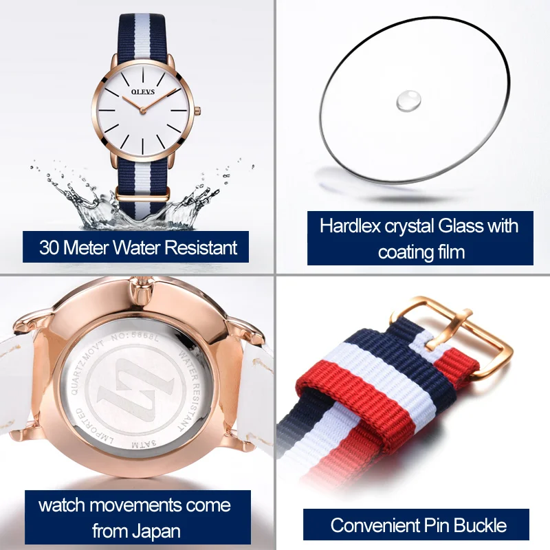 Relojes Mujer модный нейлоновый ремень женские кварцевые часы тонкий Циферблат