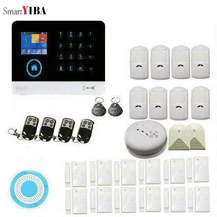 SmartYIBA lcd TFT 3g sim-сигнализация беспроводная wifi сигнализация дома+ ip-камера для умного дома приложение безопасности удаленный GPRS IOS Android