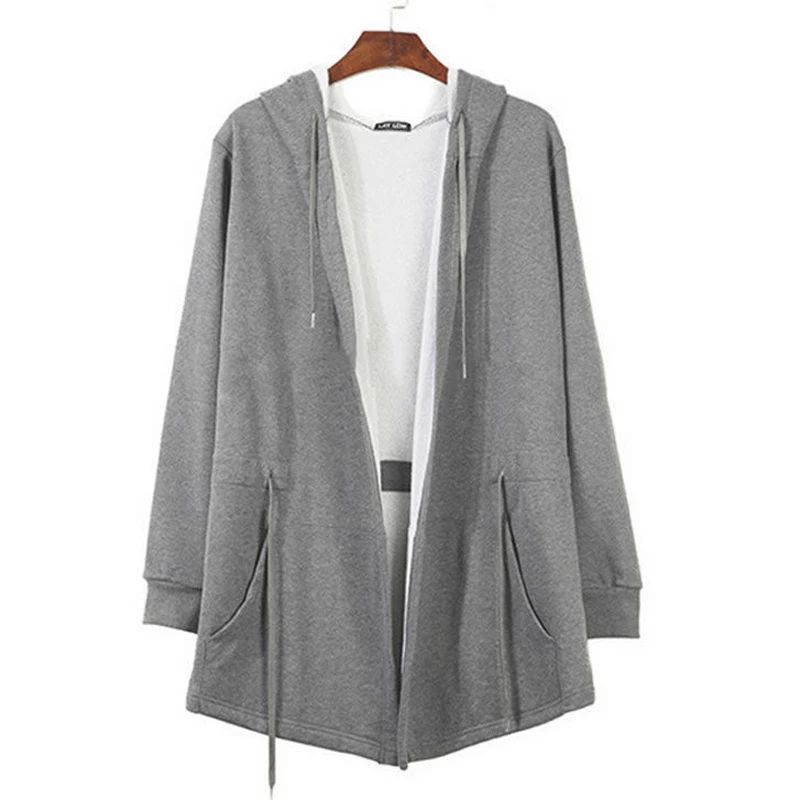 Новинка Мужская толстовка кардиган плащ свободная модный уличный стиль куртка