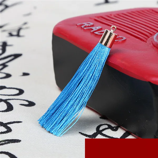 Blue 10 шт./упак. 6 см Мини Металл Кепки Tassel Pendant украшения аксессуары DIY ручной работы Материал Шторы Закладка для книги для творчества - Цвет: Blue