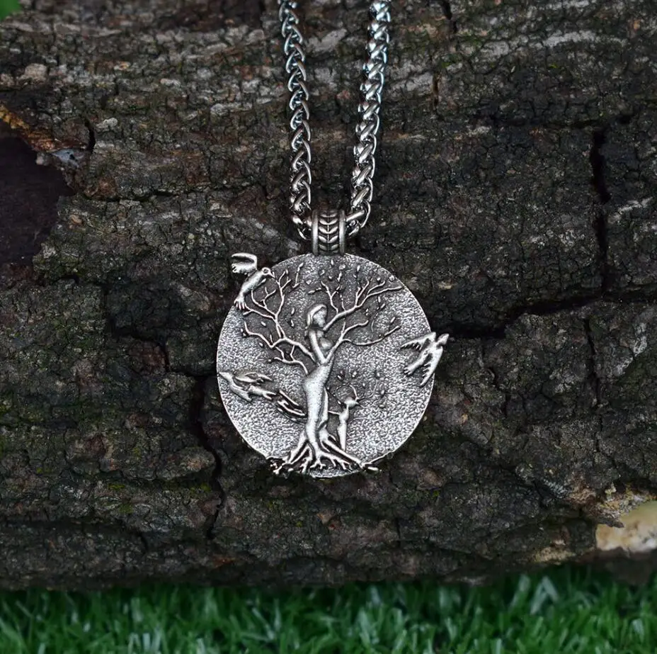 metal chain SanLan 1 шт. wicca pagan крылья летают корни, чтобы вырасти мать и дочь Древо жизни ожерелье подарок для мамы - Окраска металла: metal chain