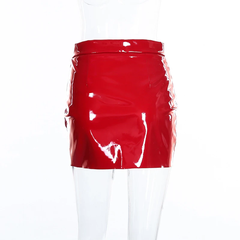 Новая модная женская блестящая короткая юбка с высокой талией из искусственной