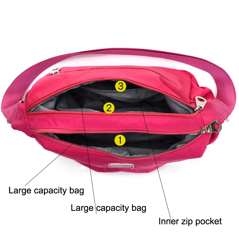Zhuoku Для женщин Crossbody Вместительные сумки Сумка женская нейлон дорожная