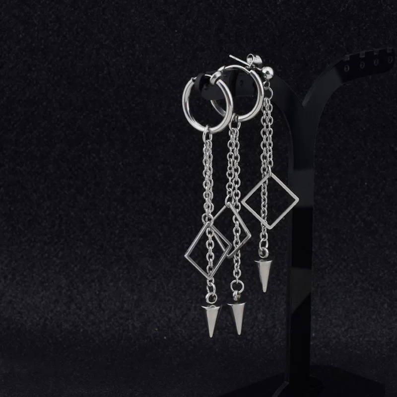 Популярные корейские серьги-пусеты в стиле панк из нержавеющей стали для мужчин