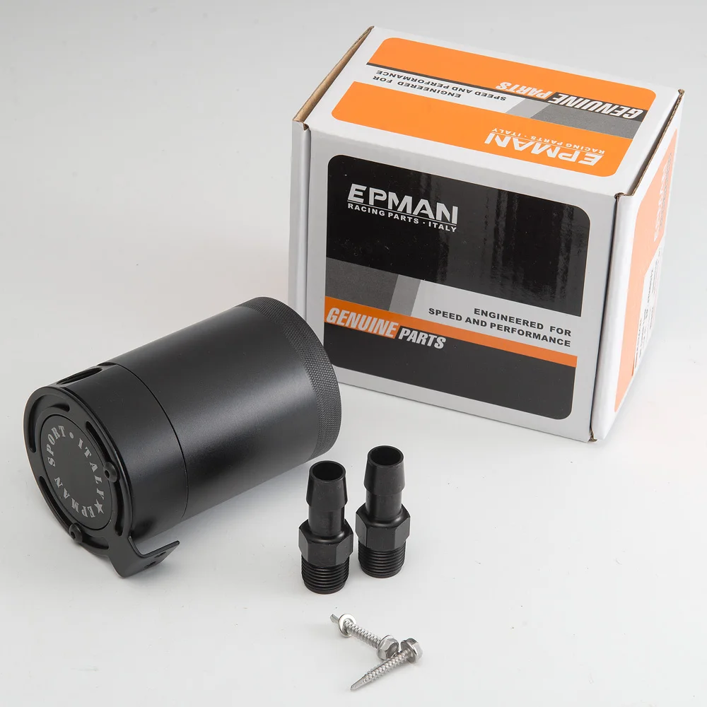 

Black Racing Baffled 2-Port Oil Catch Can / Tank / Air-Oil Separator AF-JYH05Y2