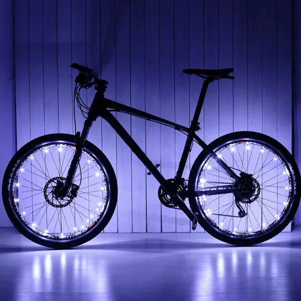 Leadbike Аксессуары для велосипеда водонепроницаемый 20 Led AA батарея красочное защитное колесо светильник велосипед спиц светильник лампа для ночной езды - Цвет: White