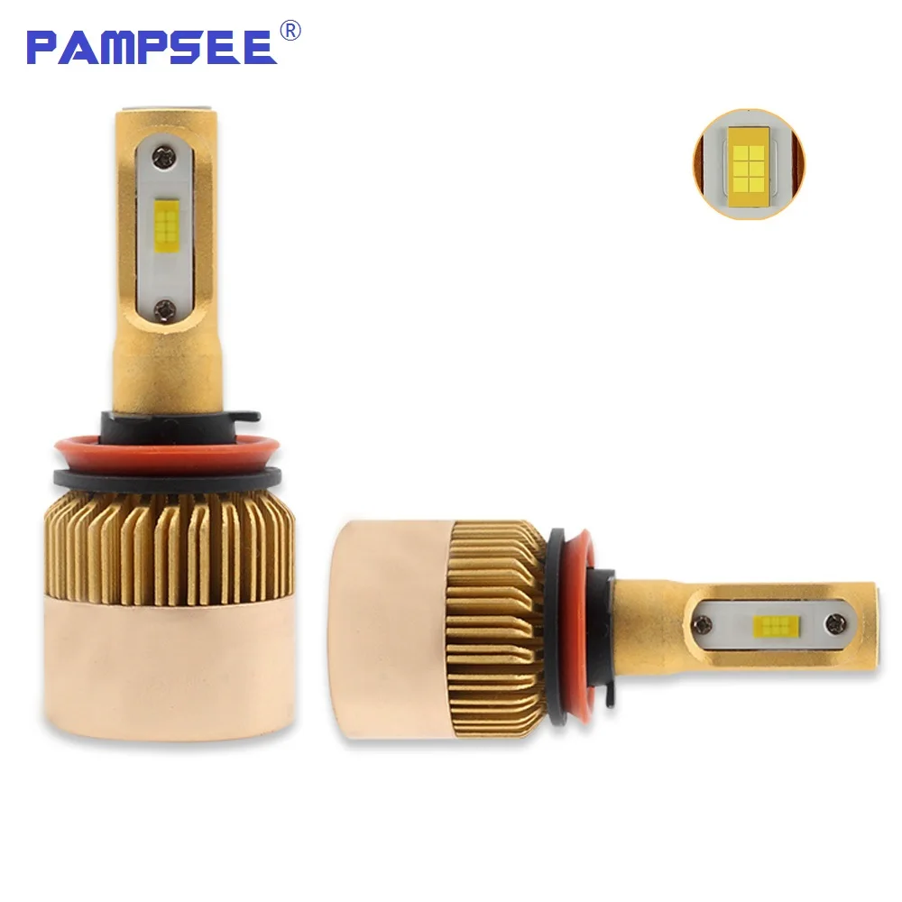 PAMPSEE 2 шт. H11 Светодиодный светильник 8600Lm H8 H9 Автомобильный светодиодный светильник s лампа противотуманный светильник Авто фара для Toyota/VW/Hyundai/Kia/Chevrolet
