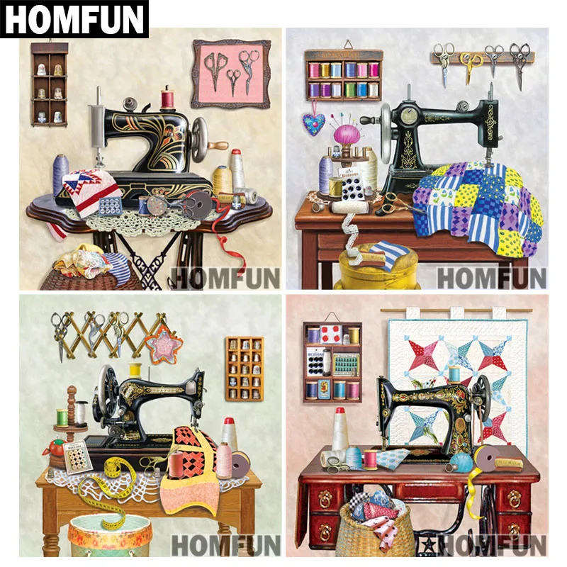 Алмазная живопись HOMFUN A00974 полноразмерная/круглая швейная машина узор вышивка