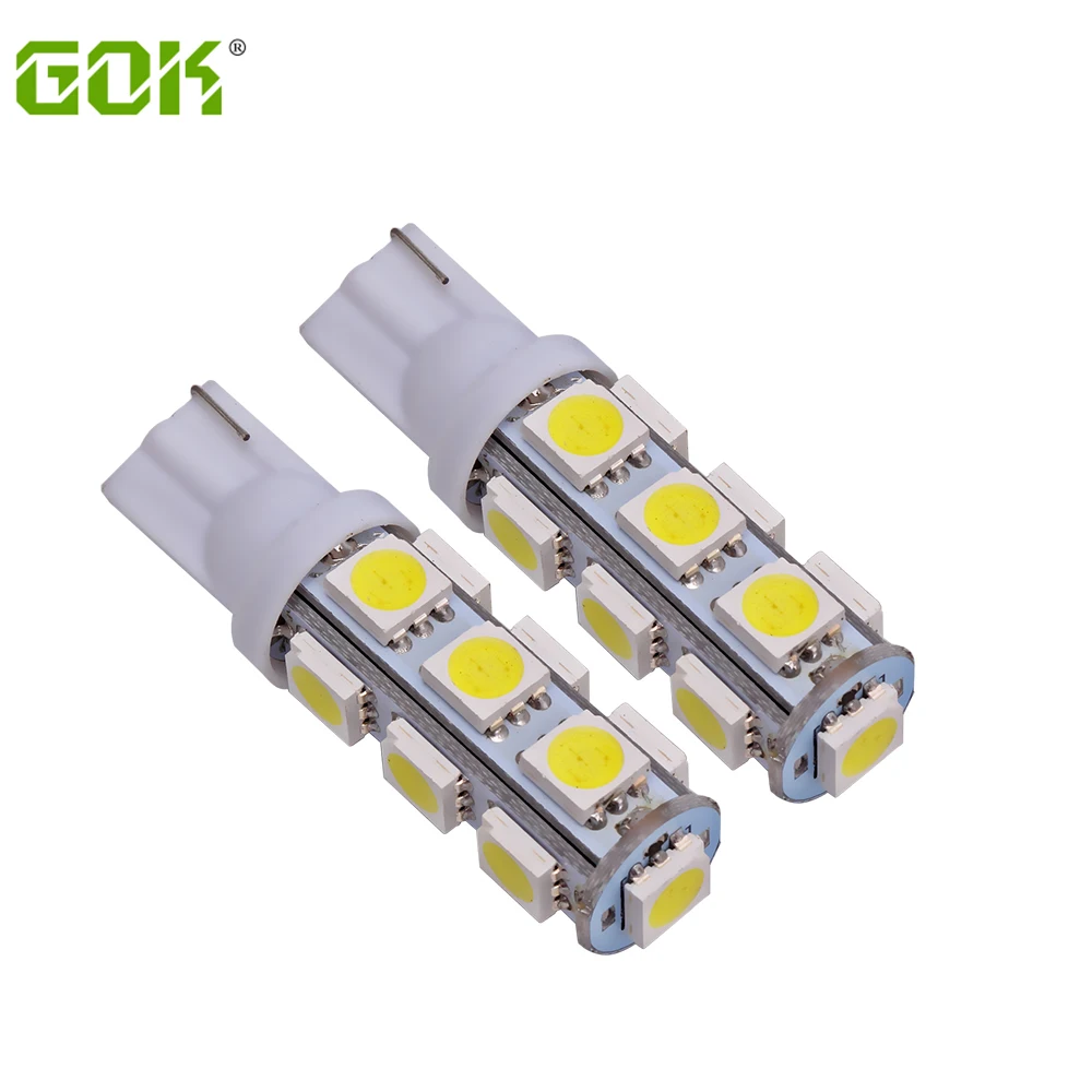 

100 шт., Автомобильные светодиодные лампы T10 W5W 13led 5050 smd Auto t10 13SMD
