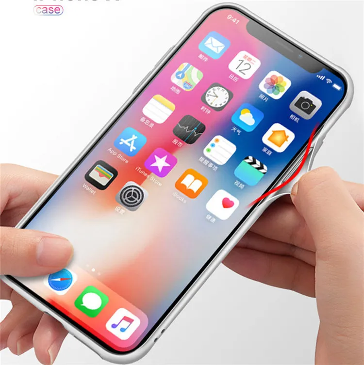 Роскошь для IPhone X 10 Мягкие TPU край закаленное Стекло ультра тонкий прозрачный