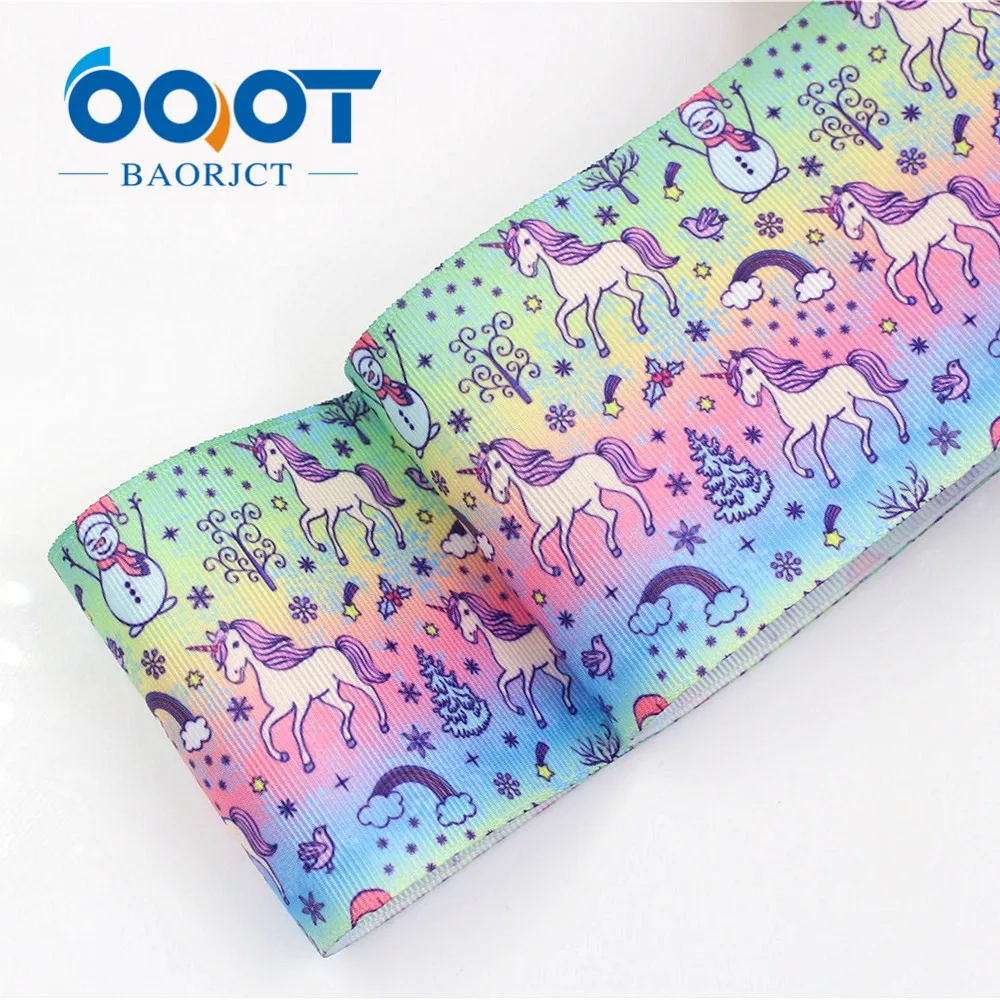 OOOT BAORJCT G 18604 327 75 мм 10 ярдов Мультяшные лошади ленты термоперенос Печатный Гро для