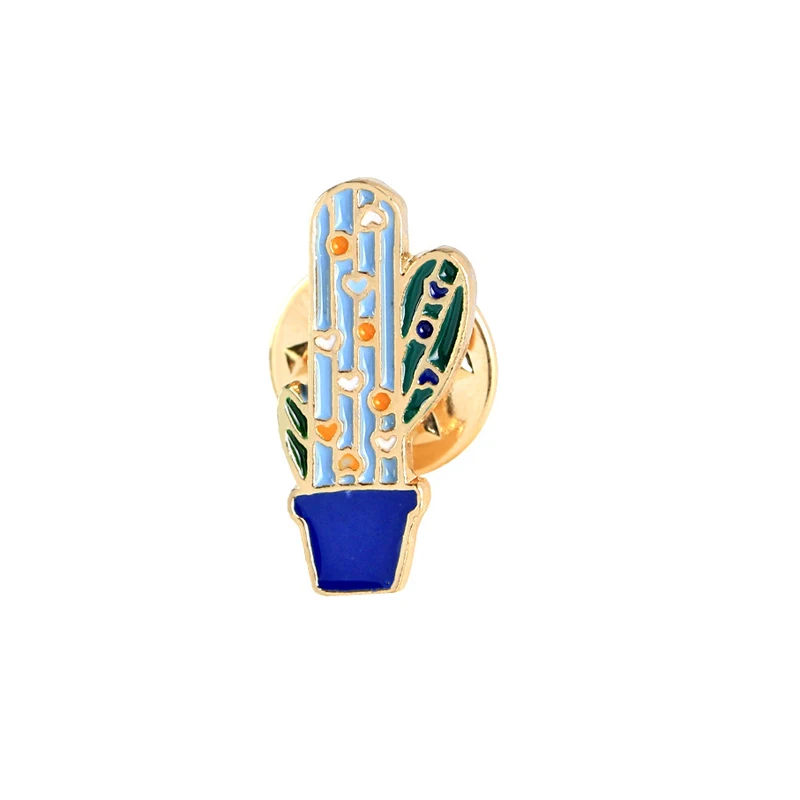 style 12 Potted Plant Cactus Enamel Pins Metal Lovely Badges Brooch Vintage Brooches For Women Jewelry Clothing Collar Lapel Accessories - Окраска металла: style 12