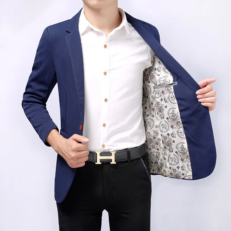 2017 Весна и осень Новый мужской s одна застежка Повседневный приталенный Блейзер