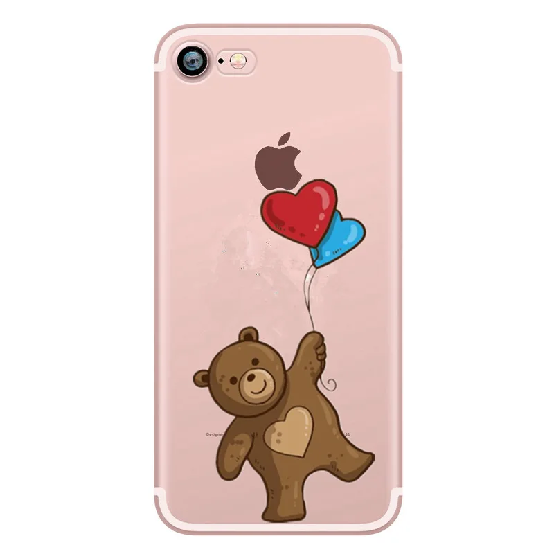 Прозрачный мягкий чехол из ТПУ для iphone 7 8 Plus X с оленем пандами Корона коала задняя