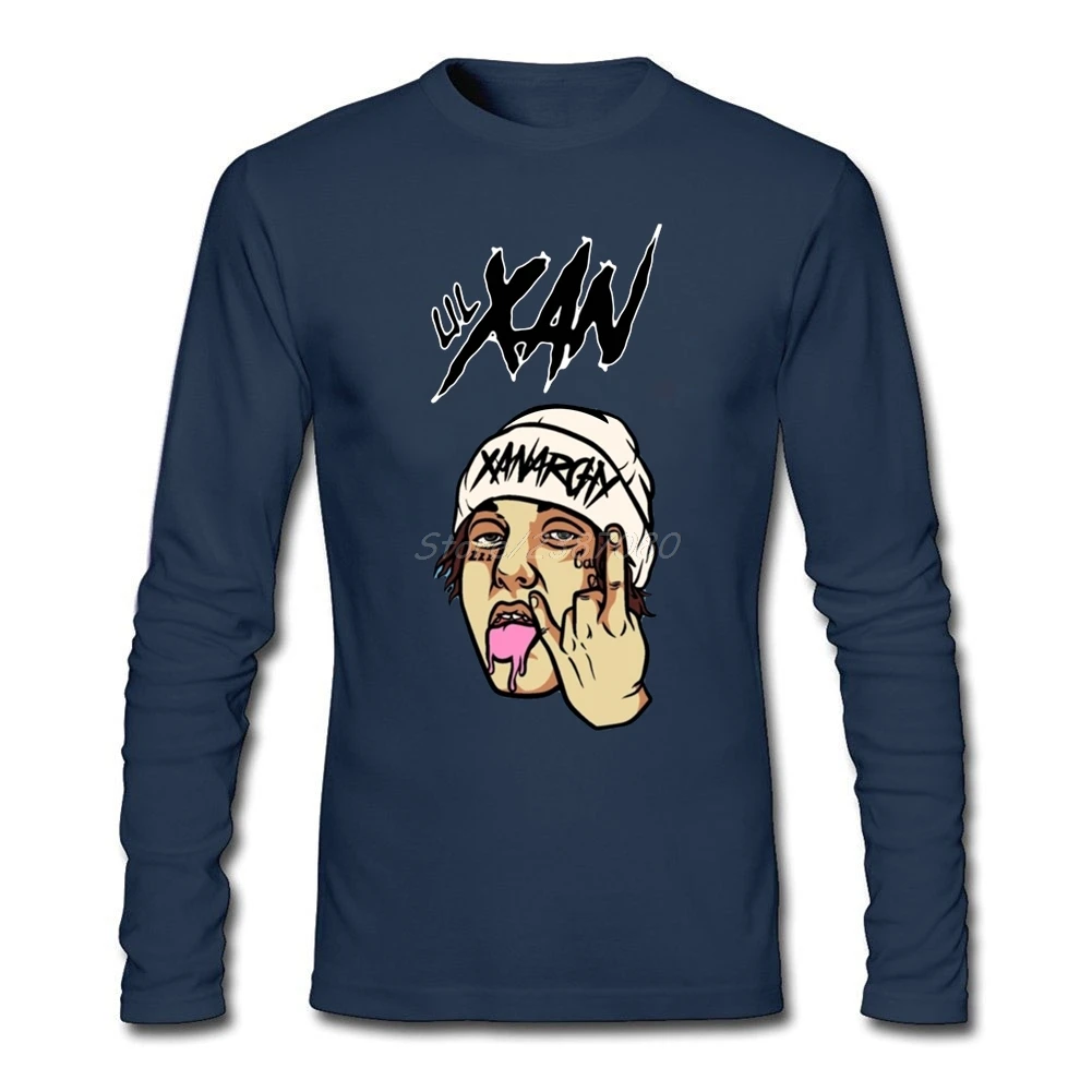 Lil Xan T Shirt Custom Long Sleeve Mens Shirts Fashion 2019 Hiphop Online Cotton Crewneck Funny | Мужская одежда