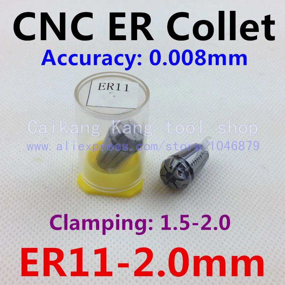 

ER11-2. ER Collet. Accuracy: 0.008mm. Gripping tool. Collet. CNC Collet. Very high accuracy. Clamping range: 1.5-2.0. ER11-2