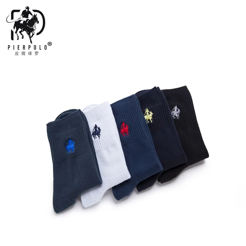 Multi Color Новое поступление, мужские брендовые носки s PIER POLO, в партии, Классические мужские носки в деловом стиле, цветные мужские носки без пятки, хлопковые носки для мужчин - Цвет: Multi Color