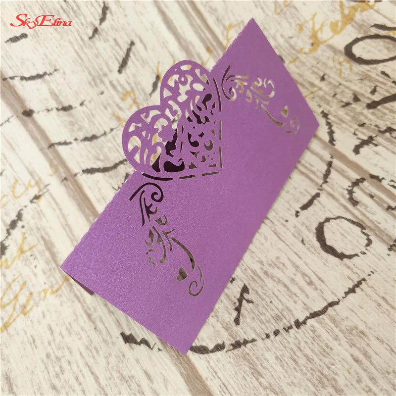 50PCS Openwork Table Card Wedding Romantic Invitation Place Banquet Decoration Number Name 5ZSH928-50 | Дом и сад