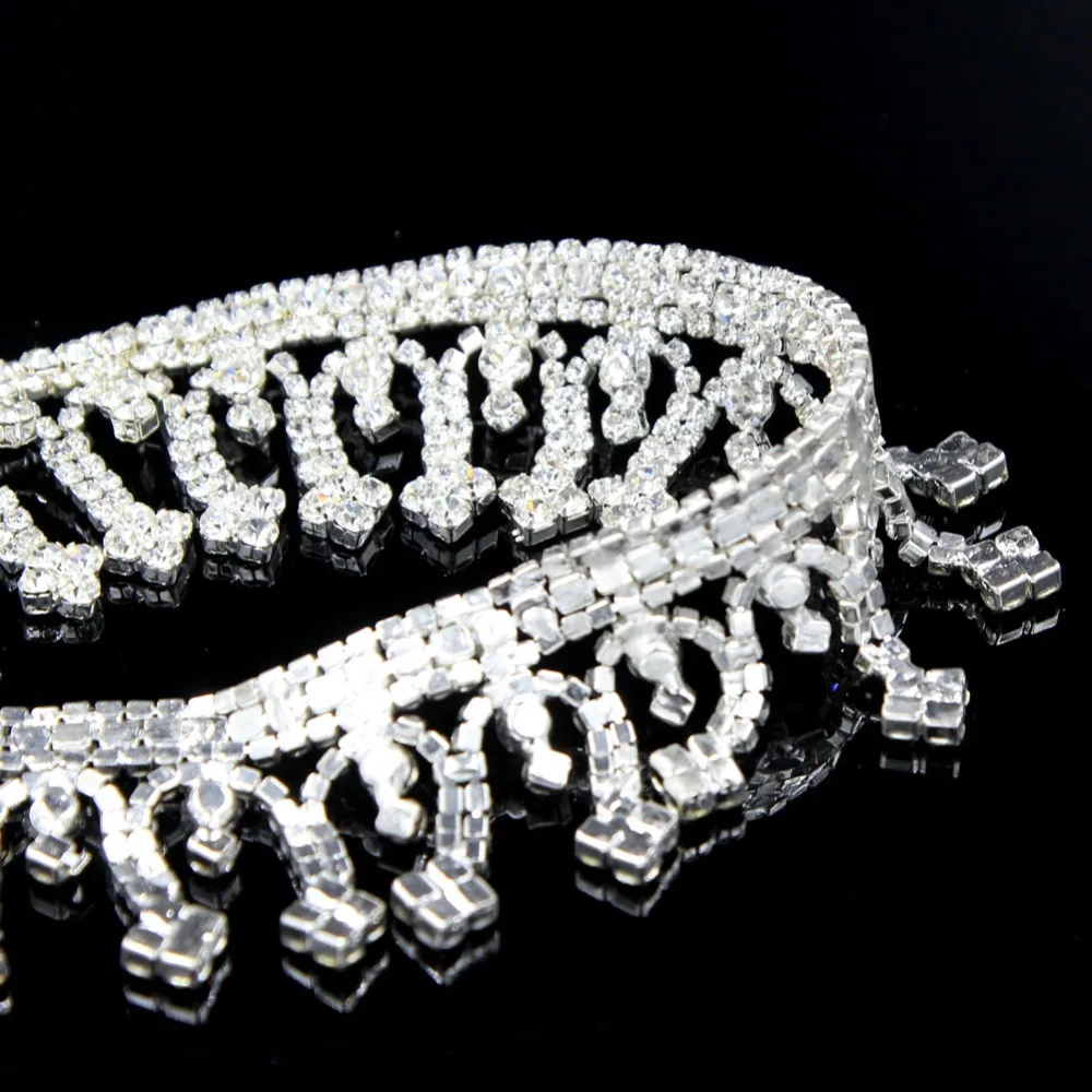 5 ярдов прозрачные стразы золото серебро розовое роскошный костюм цепочка