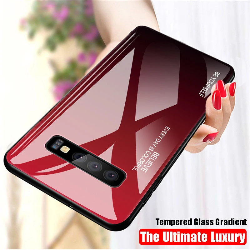 Luxury Gradient Glass Phone Case For Samaung Galaxy S10 S9 8 Plus E Note 9 A10 A30 A40 A50 Protection Back Cover |