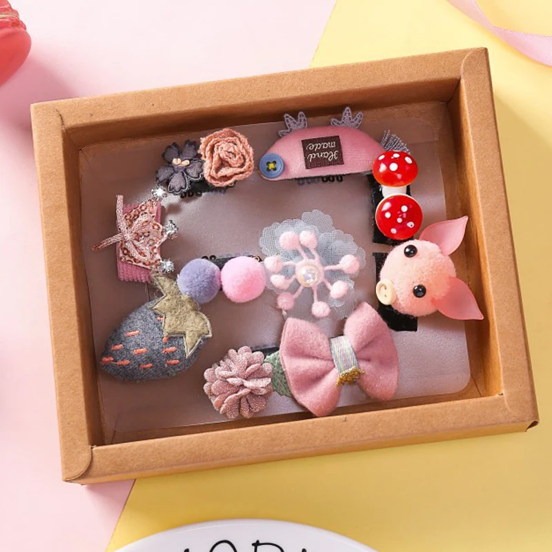 10 шт./компл. Детские Мультяшные заколки Головные уборы комплект с бантиком для