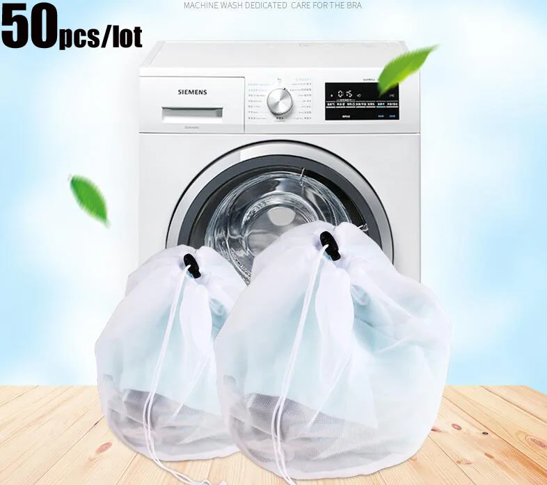 

Wholesale 50 Pcs/lot Bra Laundry Nylon Mesh Protecting Clothes Bag Foldable Laundry Bags For Washing Machines Bra Laundry Bag