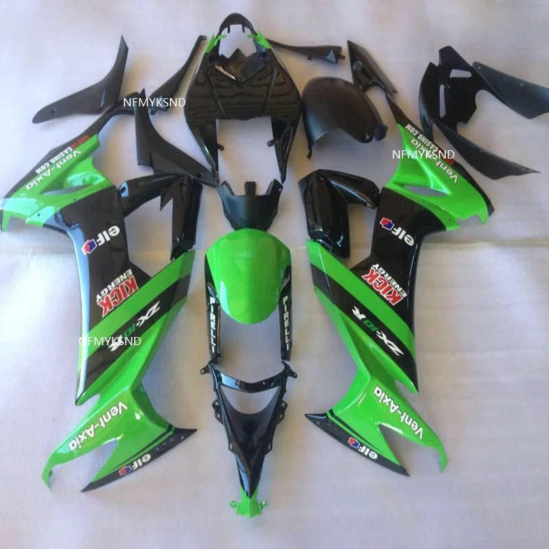 Высококачественный обтекатель для Kawasaki NINJA ZX10R 2008 2009 2010 зеленый черный кузова ZX 10R