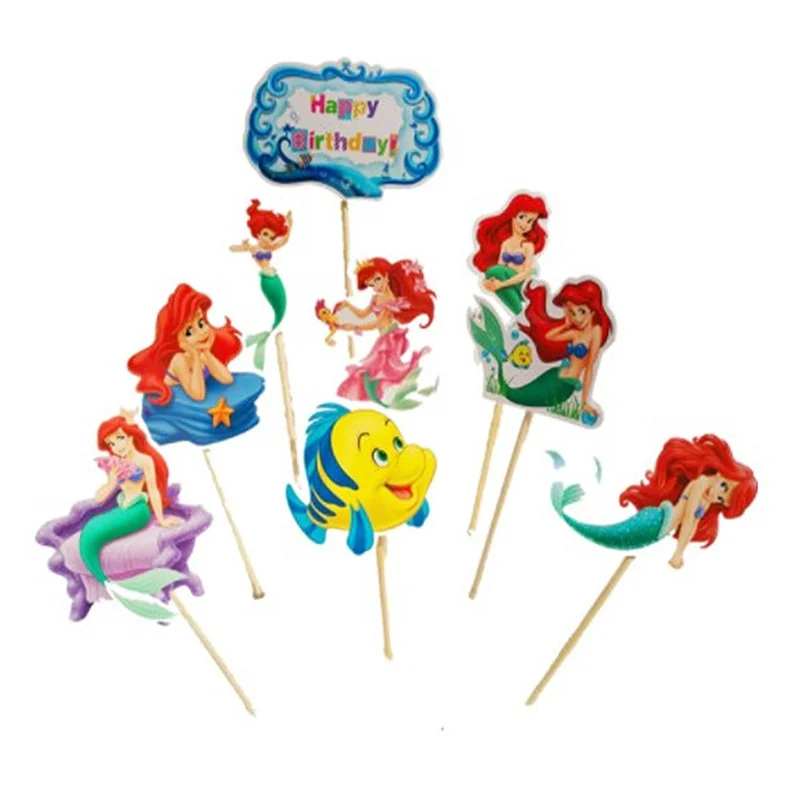 Cake Topper-5 1set/pack Disney Forzen Happy Birthday Party Cake Topper Kids Favors Decorate Cupcake Toppers With Sticks Baby Shower Supplies - Цвет: Cake Topper-5